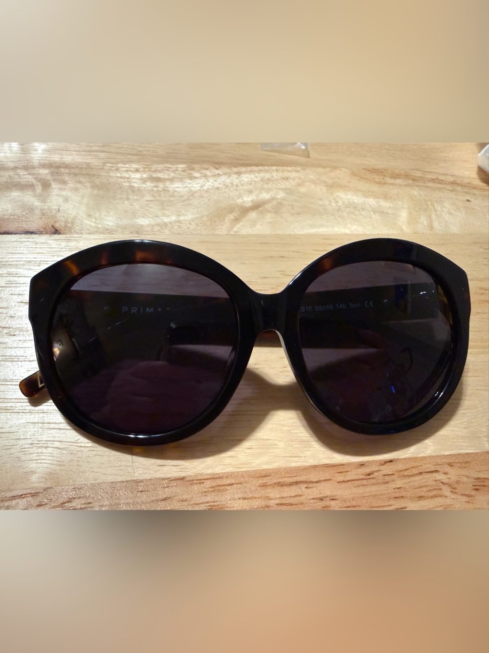Primary Tortoiseshell Round Sunglasses with Dark Lenses